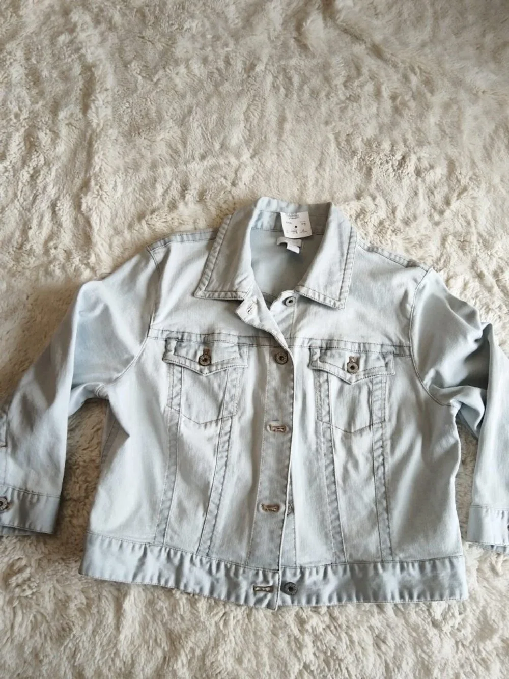 Chico's Platinum Light Wash Denim Jacket - Size 3 (Fits XL / 16) - Picture 2 of 13